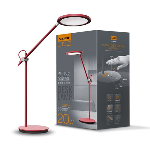 Tf15r bordslampa 20W - LED, dimbar, neutralvit, röd, 230V, ljusstyrka 1450, förbrukning 20