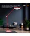 Tf15r bordslampa 20W - LED, dimbar, neutralvit, röd, 230V, ljusstyrka 1450, förbrukning 20