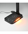 LED skrivbordslampa - trådlös laddning, svart, 230V, 700lm, 18W