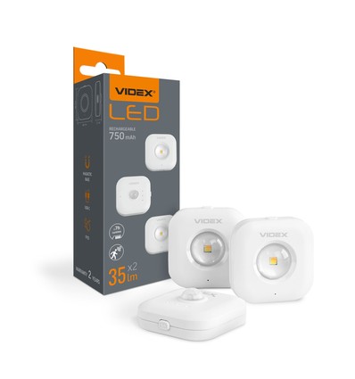 2 st. uppladdningsbara LED-nattlampor - Trådlös rörelsesensor, 0.5W