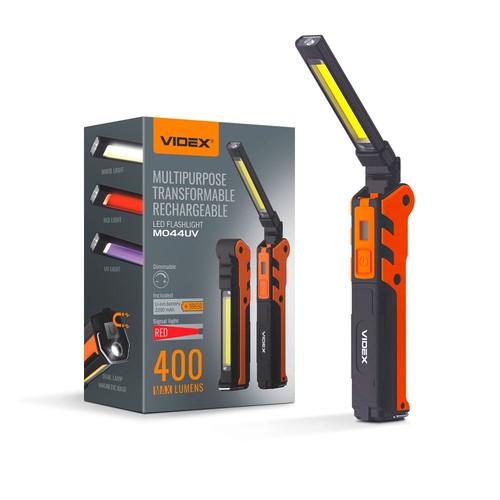 Multifunktionell uppladdningsbar LED-ficklampa - ljusstyrka 400, förbrukning 5+10