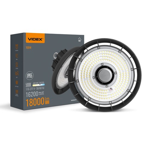 HB01 High Bay 100W - 5000K, 220V, svart, spänning: 230V, ljusstyrka: 16200, förbrukning: 100