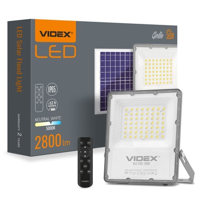 Gelio projektor 100W - LED, solcell, flood, neutralvit, ljusstyrka: 2800