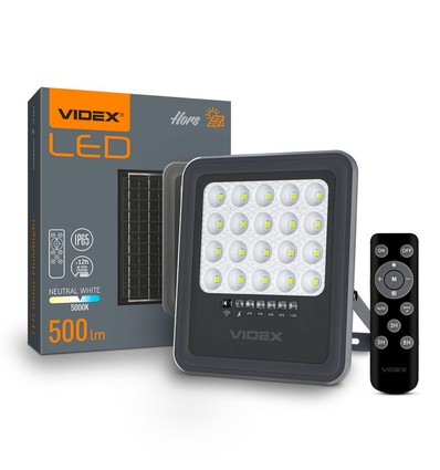 Flood projektor - LED, solcell, Hors 500, neutralvit, ljusstyrka: 500