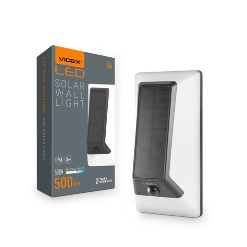 LED vägglampa - solcell, rörelsesensor, 5000K