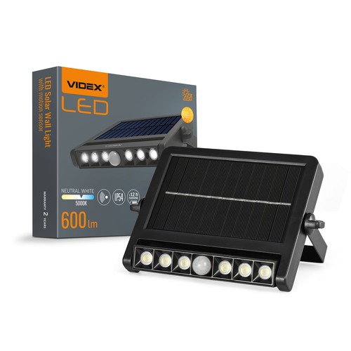 LED solcellsvägglampa - med rörelsesensor