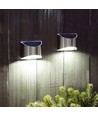 2 st. MIVO Solcell vägglampa LED - Silver, Snygg vägg-effekt, utomhus