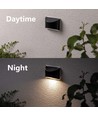 2x MIVO Solcell vägglampa LED - Svart, Snygg vägg-effekt, utomhus
