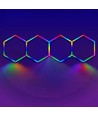 Hexagon RGBIC 4 fält komplett set - 70W. inklusive bluetooth-kontroller och strömförsörjning