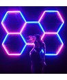 37W Hexagon RGBIC 2 fält komplett set - Inkl. bluetooth-kontroller och strömförsörjning