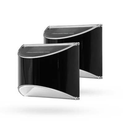 2x MIVO Solcell vägglampa LED - Svart, Snygg vägg-effekt, utomhus
