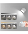 Uppladdningsbar vägglampa CCT - 4,5W, Vit, rund, 360° roterbar, IP20, inkl. ljuskälla