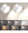 Uppladdningsbar vägglampa CCT - 4,5W, Vit, rund, 360° roterbar, IP20, inkl. ljuskälla