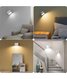 Uppladdningsbar vägglampa CCT - 4,5W, Vit, rund, 360° roterbar, IP20, inkl. ljuskälla