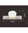 5 m vattentät slim COB strip - 230V, IP67, 296 LED, 10W/m, tejp på baksidan