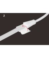 5 m vattentät slim COB strip - 230V, IP67, 296 LED, 10W/m, tejp på baksidan