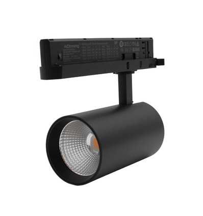 29W 3-fas dimbar RA90 skenspotlight - 140 lm/W, 38 grader, svart