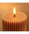 LED Timglas ljus 23cm hög, flameffekt, brun - Ø7,5cm, 23cm hög, fungerar med fjärrkontroll, timer, äkta stearin