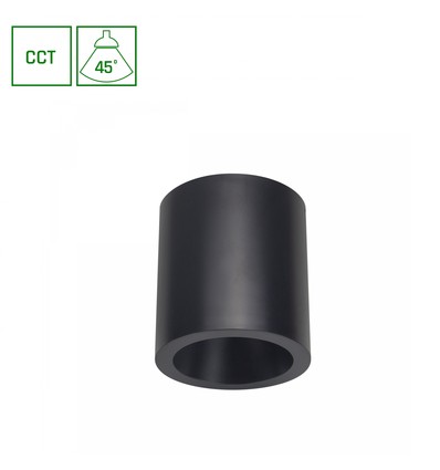 Chloe påbyggd 7W - CCT, 230V, 45°, IP20, UGR19, Ø90x100mm, svart, rund