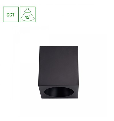 Chloe ytmonterad 7W - CCT 230V 45° IP20 UGR19 svart kvadrat 90x100mm