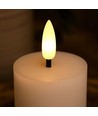LED Blockljus, 2 st, flameffekt, vit - 7,5 cm hög, Ø5 cm, fungerar med fjärrkontroll, äkta stearin