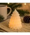 LED Julgran ljus, blinkande flameffekt, vit - Höjd 9,5cm, Ø7cm, äkta stearin