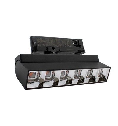 36W 3-fas RA92 justerbar LED-skena - Svart, 23,5 cm