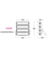 1000W Stadionstrålkastare - 170lm/W, IP66, arbetslampa, Philips driver, 1-10V dimbar