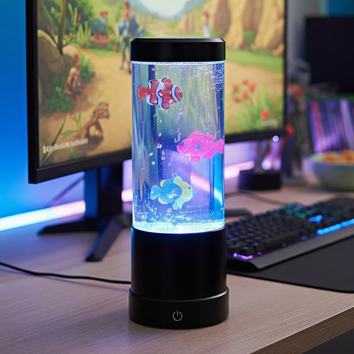 Jellyfish RGB 25 cm hög lampa - Ø9 cm, perfekt för barn och barnsliga själar