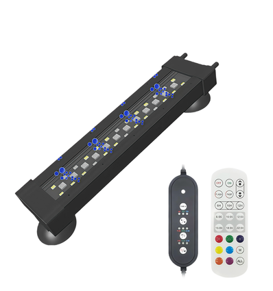 20 cm akvariebelysning - 8W, kan användas med luftpump, RGB+NW, IP68