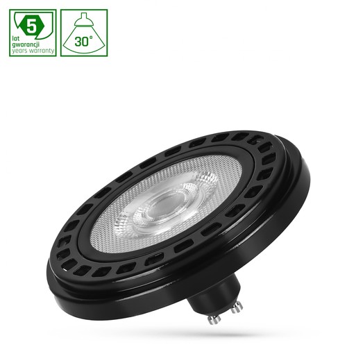 AR111 LED 20W GU10 - 230V, COB-chip, 30°, varmvit, RA90, svart
