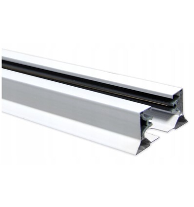 1,5 meter skena för skenspotlights - Vit, 1-fas, 1F2W, komplett med anslutning och ändpropp