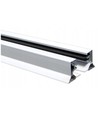 1,5 meter skena för skenspotlights - Vit, 1-fas, 1F2W, komplett med anslutning och ändpropp
