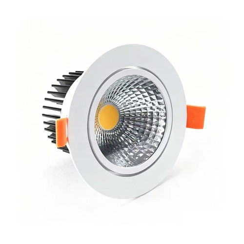 3W Ø8,5cm infälld spotlight dimbar - 12V/24V, hål: Ø7,5 cm, mått: Ø8,5 cm, vit kant
