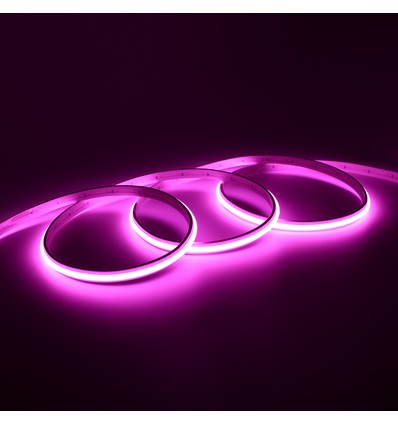 5m 9W/m Rosa Dot-free COB-LED-strip - 24V DC, IP67, 240 LED/m, 5 års garanti