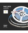 120 VT-2835 LED löpljusslinga 10W/m - 24V, 4000K, IP20, 10m/rulle