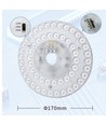 Ø17 cm / 24/18/12W LED-insats med linser - Flimmerfri, valbar CCT, ersätter G24, cirkellysrör och kompaktlysrör