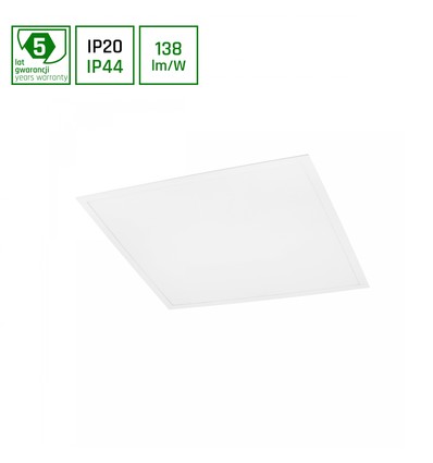 600x600x32 Algine panel 40W - kallvit, 230V, 120°, IP44/IP20, vit