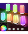 Uppladdningsbar RGB+CCT LED bord-/nattlampa - Bluetooth, Vit, touch dimbar, IP20 inomhus