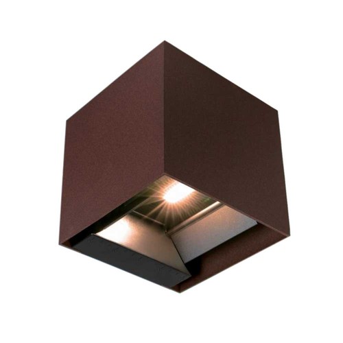 LED Solcell vägglampa 9W, CCT - 3 ljusfärger, PIR-sensor, corten hus, IP65