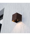 9W LED Solcellsvägglampa - IP65, CCT, 3 ljusfärger, PIR-sensor, corten hölje