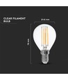 P45 VT-2466 LED-lampa 6W E14 - glödtråd, klart glas, 3000K