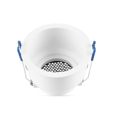 Vt-9001rd lamphållare GU10 - aluminium, djup honeycomb anti-bländning, vit rund