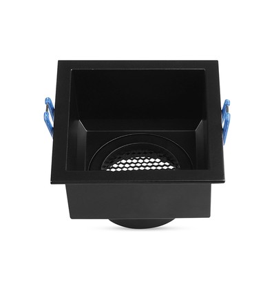 Vt-9001sq lampa GU10 - aluminium, honeycomb, djup anti-bländning, svart fyrkantig