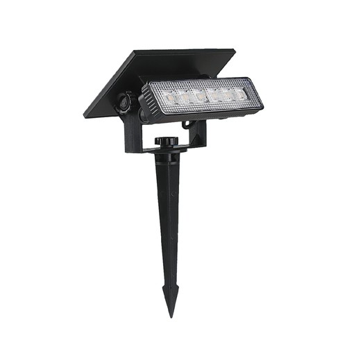 0,9W VT-41009 LED väggmonterad lampa - Mini, spetsig solcell, 2-i-1, 3000K, svart, IP65