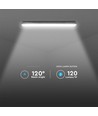 120 cm VT-120137S LED-armatur 36W - vattentät, med sensor, mjölkvit kåpa, rostfri stålklämma, 4000K, 120 lm/W