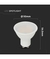 VT-205 spotlampa 4,5W GU10 - slät plast, Cree-chip, 6500K, 100°, 6 års garanti