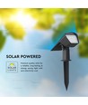 VT-10183 LED 1,3W - solcellsdriven, 2-i-1 spjut-/vägglampa, CCT 3-i-1, svart, IP65