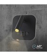 8W LED säng-vägglampa med USB-laddning - Svart, 3000K, CREE chip, USB-A och USB-C