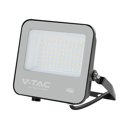 VT-4455 projektör 50W - LED, Cree-chip, 3000K, svart hus, grått glas, 135lm/W, 6 års garanti, IP65